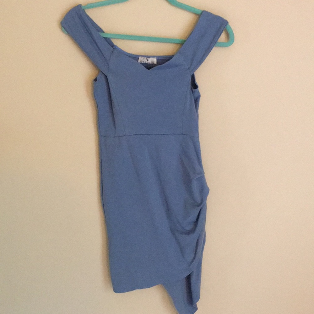 Blue off the shoulder dress